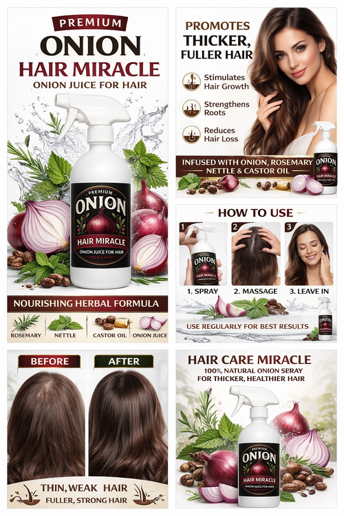 ONION JUICE FOR SUPPORT HAIR GROWTH,“ No Onion Smell After Wash”