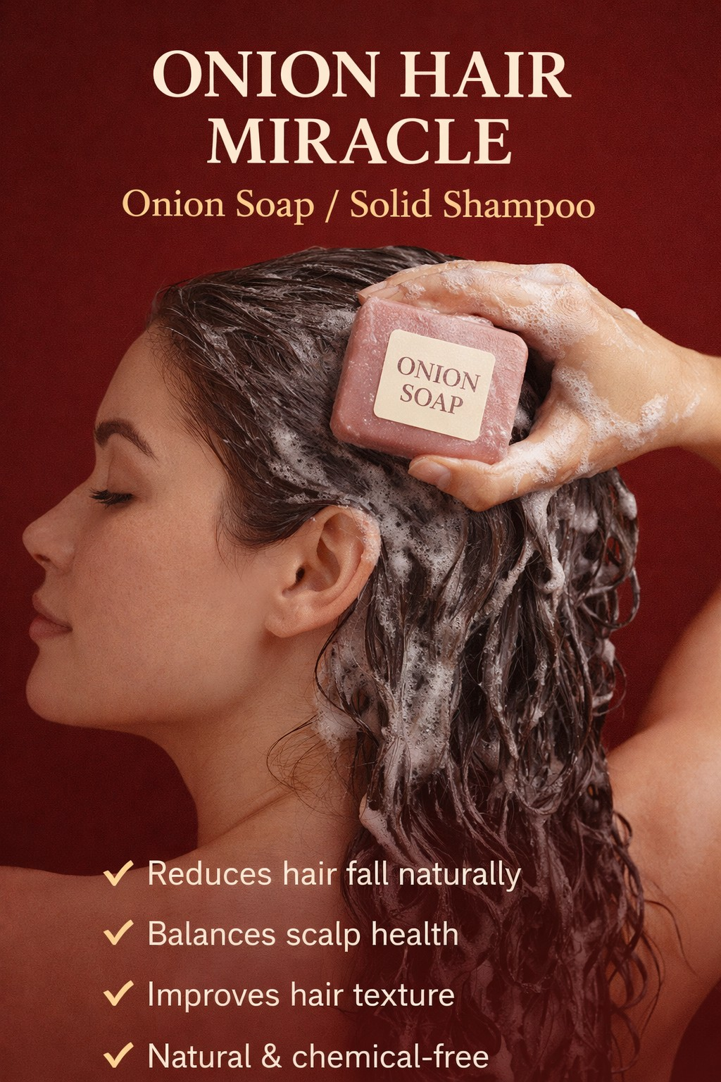 ONION SOLID SHAMPOO FOR HAIR GROWTH ,100 GM